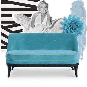 traditional upholstered bench / velvet / beech / lacquered wood