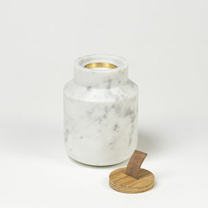 Carrara marble candle holder