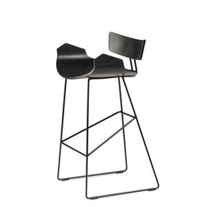 Scandinavian design bar stool / molded plywood / contract / for restaurants
