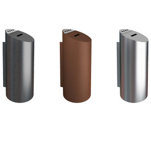 public trash can / wall-mounted / galvanized steel / stainless steel