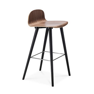 Scandinavian design bar stool / oak / beech / walnut