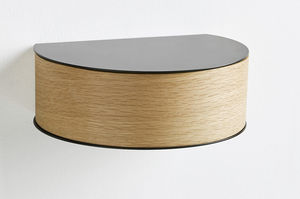 wall-mounted shelf / contemporary / oak / metal