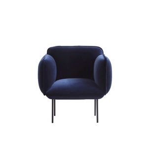 Scandinavian design armchair / fabric / standard base / blue