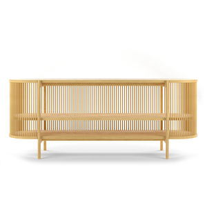 contemporary sideboard / oak / solid wood / matte lacquered wood