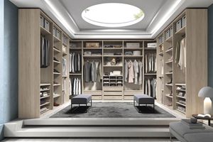 U-shaped walk-in wardrobe
