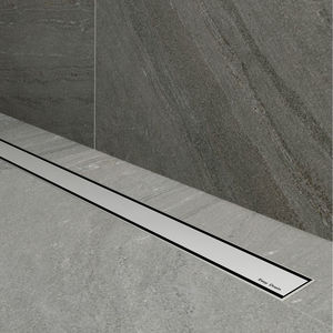 brushed stainless steel linear shower drain