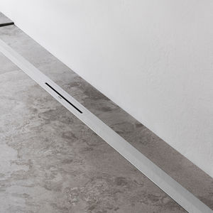 polished stainless steel linear shower drain