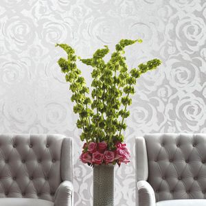 contemporary wallpaper / natural fiber / art print / metallic look