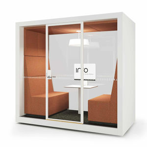 office pod with built-in lighting