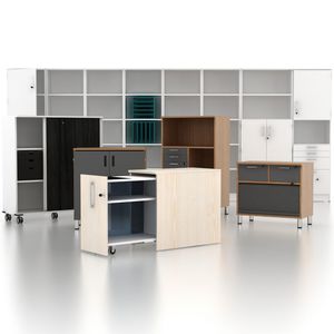 wooden office unit