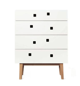 high chest of drawers / contemporary / lacquered wood / oak