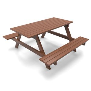 picnic table with integrated bench