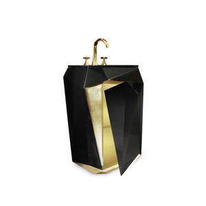free-standing washbasin / wooden / original design