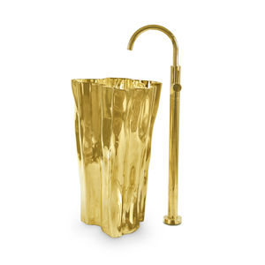 free-standing washbasin / cast aluminum / original design