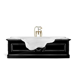 freestanding bathtub / marble / wooden