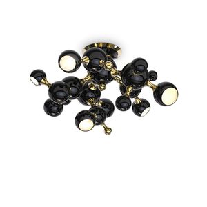 contemporary ceiling light / aluminum / brass / white