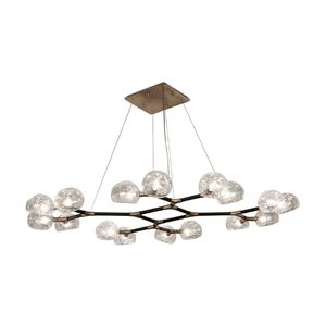 contemporary ceiling light / glass / brass / white