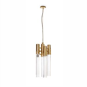 pendant lamp / contemporary / brass / crystal