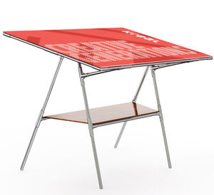 contemporary table / aluminum / aluminum base / rectangular