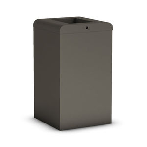 public trash can / galvanized steel / sheet steel / contemporary