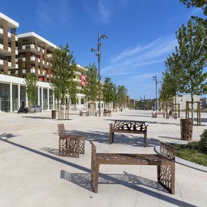 contemporary public bench