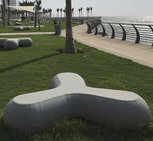 contemporary public bench