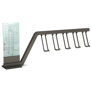galvanized steel bike rack / for public spaces / with advertising panel