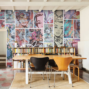 contemporary wallpaper / linen / vinyl / art print