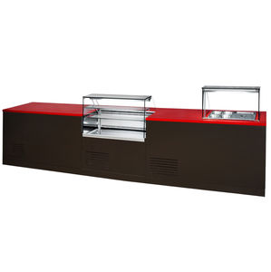 refrigerated display counter / illuminated / custom / for restaurants