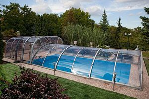 low swimming pool enclosure