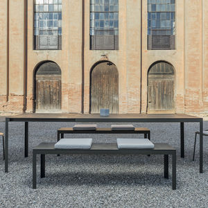 contemporary table / aluminum / lacquered steel / rectangular