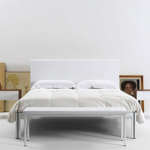 double bed / contemporary / with headboard / painted steel