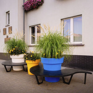 public bench with integrated planter