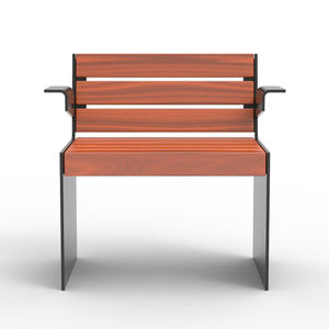 contemporary urban armchair / exotic wood / pine / spruce