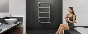 electric towel radiator / thermal fluid / steel / chrome