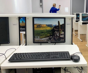 free-standing computer table