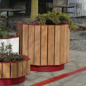 oiled wood planter