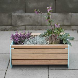 oiled wood planter