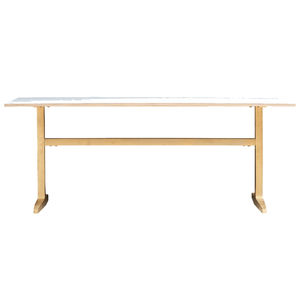 contemporary dining table / brass / rectangular