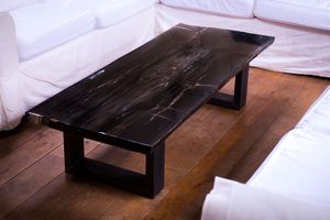 contemporary coffee table / petrified wood / rectangular