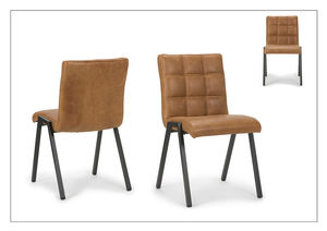 contemporary chair / upholstered / fabric / leather