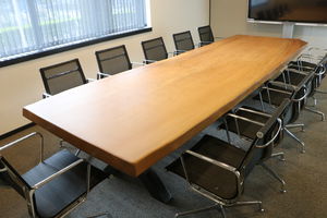 contemporary conference table / solid wood / lacquered wood / hardwood