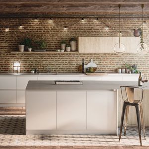 contemporary kitchen / wooden / island / lacquered