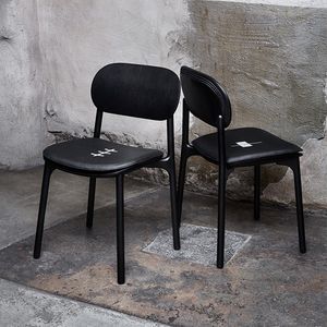 Scandinavian design chair / with removable cushion / oak / solid wood
