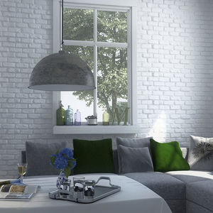 brick look wall cladding panel / cement / interior / exterior