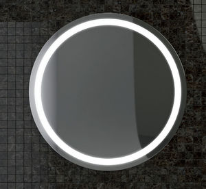 wall-mounted bathroom mirror / illuminated / contemporary / round
