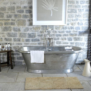 Square bathtub - ALVIUS - WILLIAM HOLLAND LTD - free-standing / tin