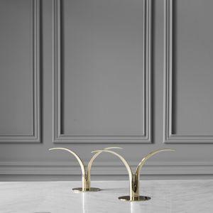 polished brass candle holder