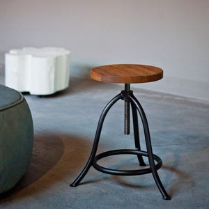 contemporary stool / wooden / steel / commercial