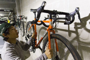 wall-mounted bike rack